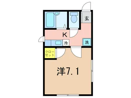 フェリシァ(1K/2階)の間取り写真