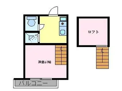 CLIMB鳳(1K/2階)の間取り写真