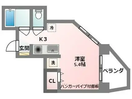 コート・ダジュール(1K/5階)の間取り写真