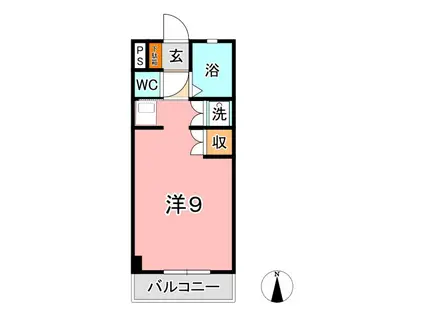 サンライズブルー(ワンルーム/2階)の間取り写真