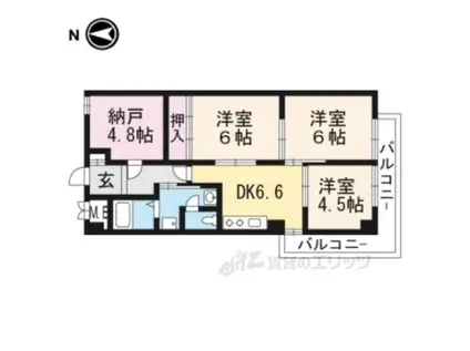 丸萬ビル(3LDK/3階)の間取り写真