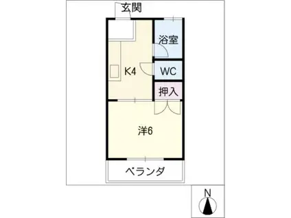 コーリーハウス(1K/1階)の間取り写真