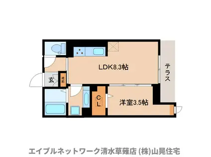 ランドスケープ(1LDK/1階)の間取り写真