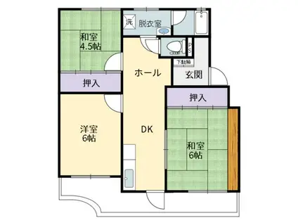和田マンション(3DK/2階)の間取り写真