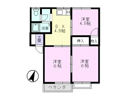 トラッドミホ(3DK/1階)の間取り写真