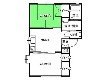 グローリィパレスD(2DK/1階)の間取り写真