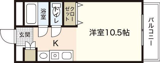 アルバパッソ(ワンルーム/3階)の間取り写真