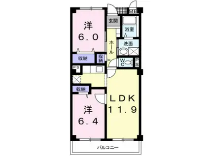 ホリゾーンアウローラ(2LDK/3階)の間取り写真