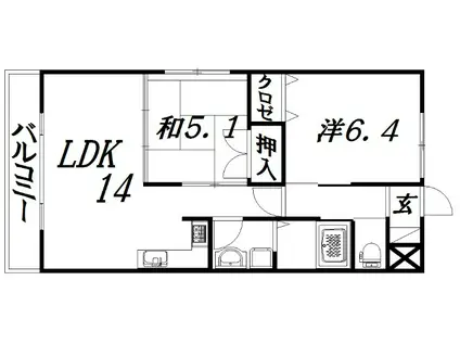 カルムシャンブル(2LDK/3階)の間取り写真