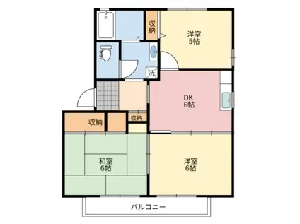 コンフォート・ドエルA(3DK/2階)の間取り写真