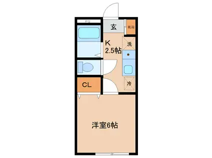 メゾンルミエール(1K/1階)の間取り写真