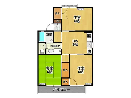 セジュール大内(3DK/2階)の間取り写真