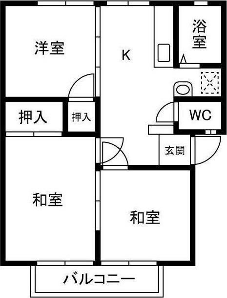 パナハイツ奈良(3DK/2階)の間取り写真