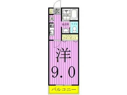 リバーアップ六実(1K/2階)の間取り写真