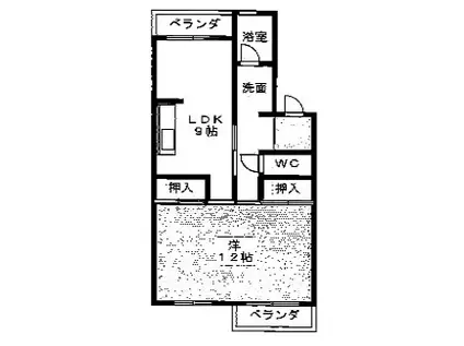 メゾン京命(1LDK/2階)の間取り写真