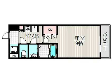 クレスト中もず(1K/8階)の間取り写真