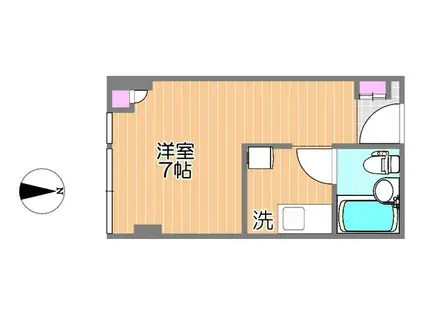 チサンマンション岡山(ワンルーム/9階)の間取り写真
