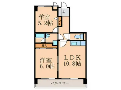 ラビータ北方(2LDK/7階)の間取り写真