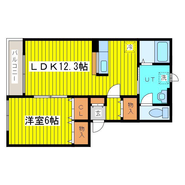 サンストリート(1LDK/1階)の間取り写真