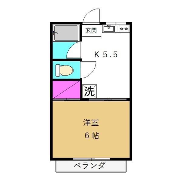 コーポ橋爪(1K/1階)の間取り写真