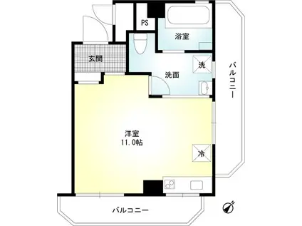 FEEL二子玉川(ワンルーム/5階)の間取り写真