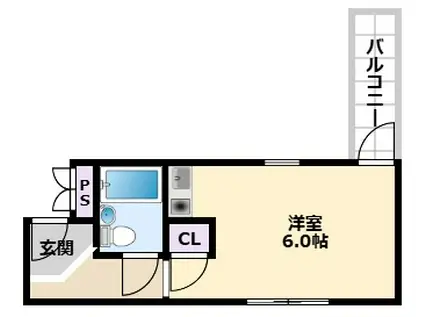 カルム甲子園(ワンルーム/5階)の間取り写真