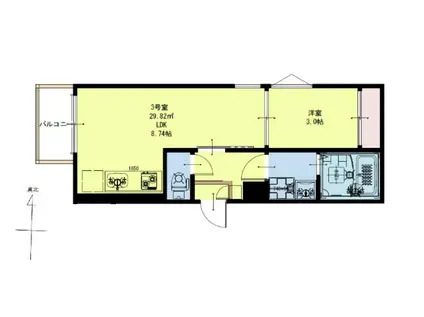 REGALEST太子堂駅前(1LDK/2階)の間取り写真