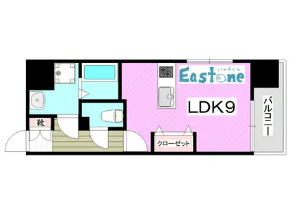 イリスパイラブライトエー(ワンルーム/2階)の間取り写真