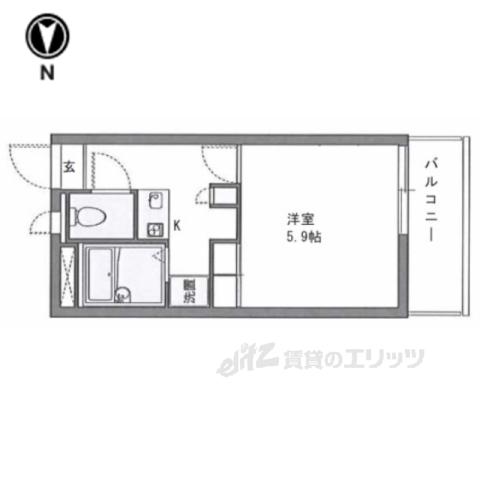 レオパレスシャトー花園(1K/3階)の間取り写真