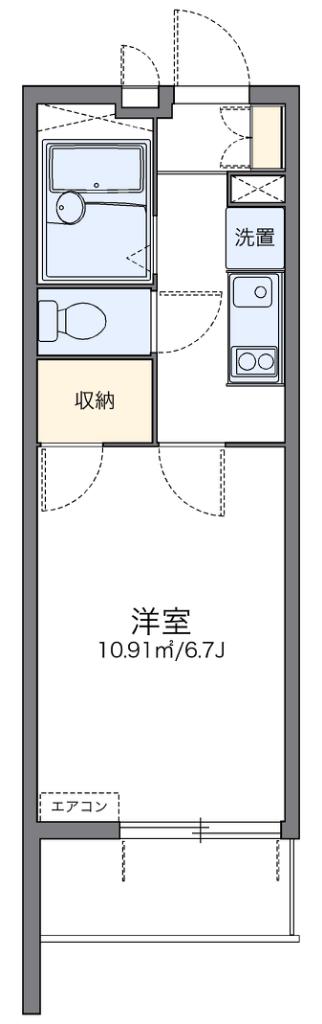 レオパレストウメイ(1K/2階)の間取り写真
