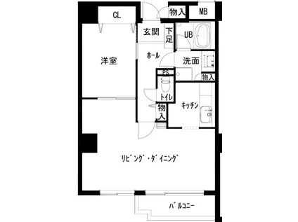 シティパーク津田沼(1LDK/12階)の間取り写真