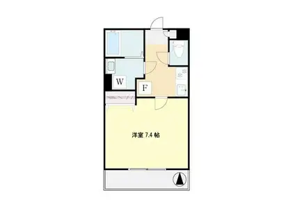 エルミタージュ(1K/2階)の間取り写真