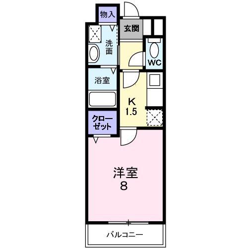サニーコート(1K/2階)の間取り写真