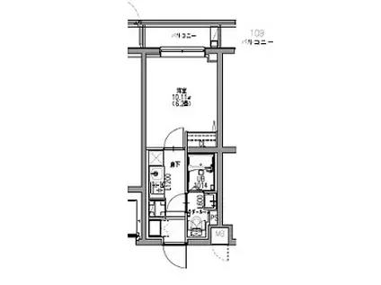 S-RESIDENCE行徳COURANT(1K/1階)の間取り写真