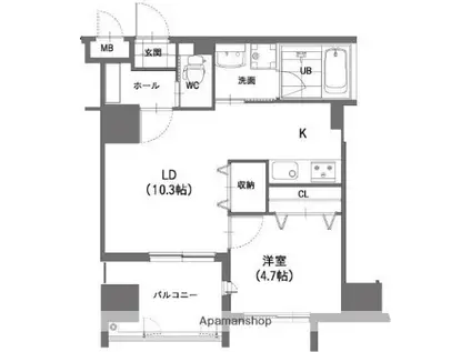 LA CHIC CERISE(1LDK/7階)の間取り写真