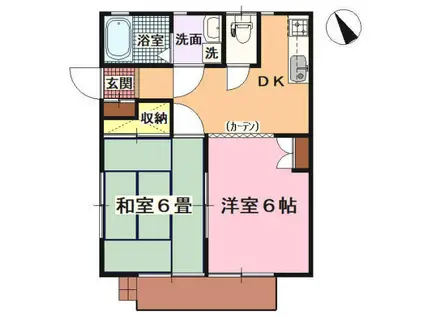 カーサいとう(2DK/1階)の間取り写真