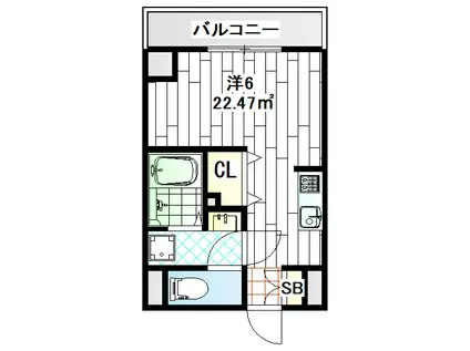 LIBERTY大通公園(ワンルーム/6階)の間取り写真