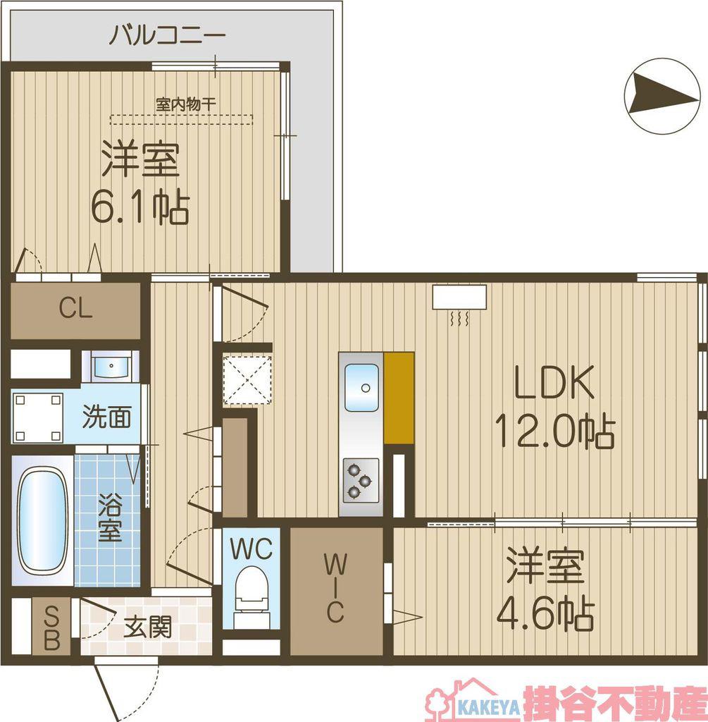 めぞん西田中(2LDK/3階)の間取り写真
