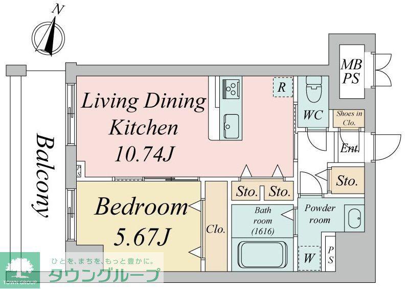 エスティメゾン浦和(1LDK/4階)の間取り写真