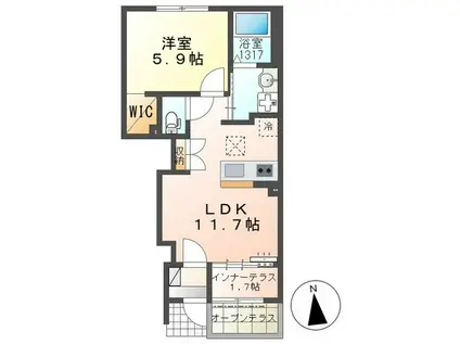 RAPA(1LDK/1階)の間取り写真