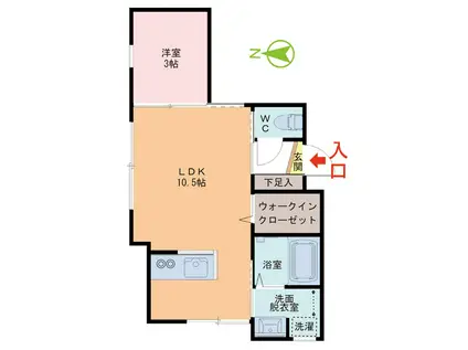 ECLATVII(1LDK/2階)の間取り写真