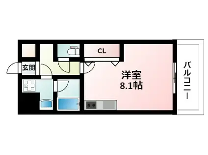 アーデン江坂II(ワンルーム/8階)の間取り写真