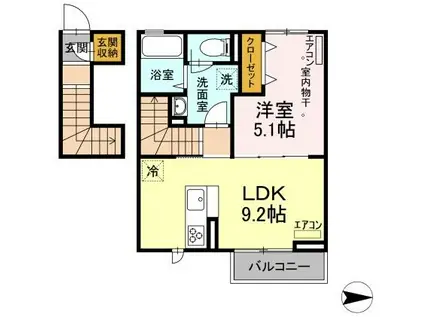 メゾンフォレストVII(1LDK/2階)の間取り写真