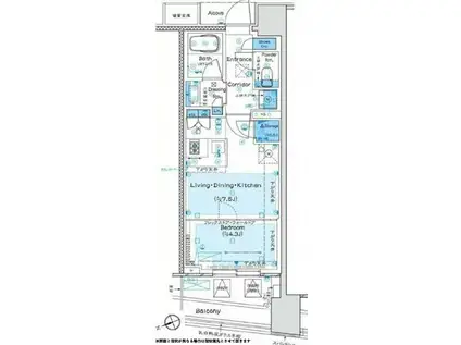 渋谷・恵比寿駅徒歩圏内 1LDK(1LDK/5階)の間取り写真