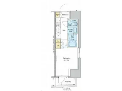 プラウドフラット文京千駄木(ワンルーム/7階)の間取り写真