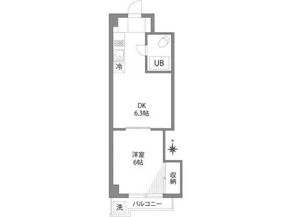 グランヒルズ西新宿(1DK/3階)の間取り写真
