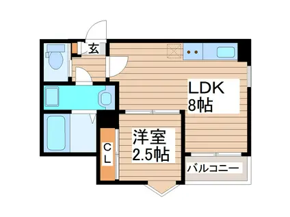 R-SMART PISTA長町一丁目(1LDK/3階)の間取り写真