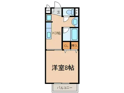 コーポ井上(1K/2階)の間取り写真