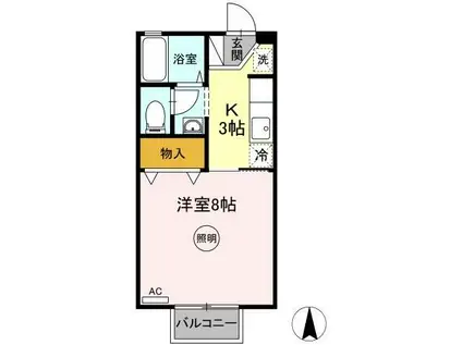 サンハイツMA棟(1K/1階)の間取り写真