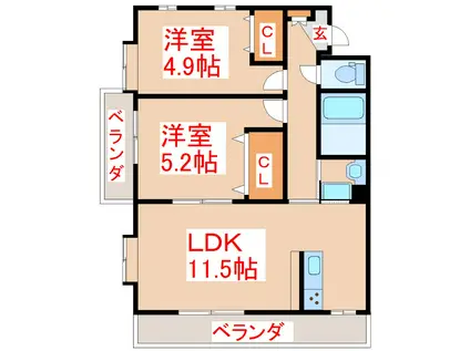 ETERNITYIII(2LDK/3階)の間取り写真